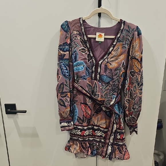 Farm Rio Long Sleeve Dress with Ruffle Hem - Picture 2 of 5